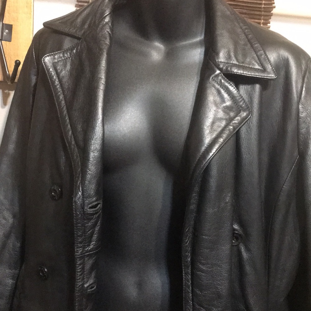 🚨B2G1 WILSON LEATHER Black Lined Leather Coat Jacket - Picture 2 of 15